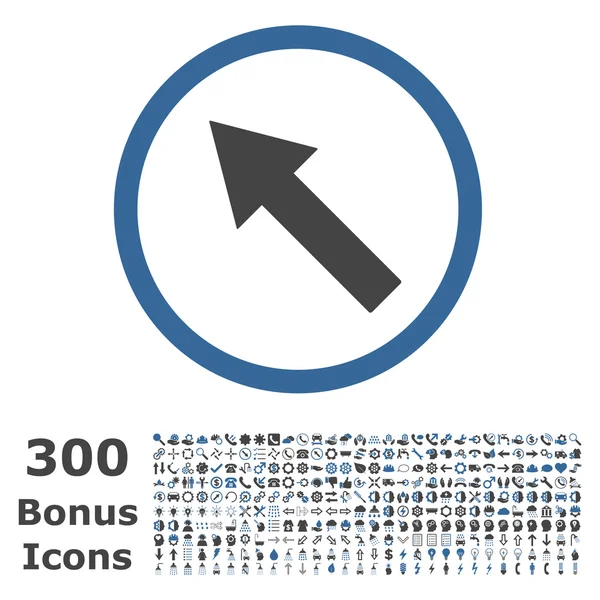 Icono de vector plano de flecha redondeada hacia arriba-izquierda con bonificación — Archivo Imágenes Vectoriales