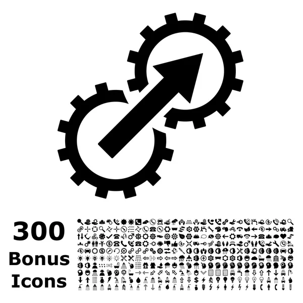 Icono de vectores planos de integración de engranajes con bonificación — Archivo Imágenes Vectoriales