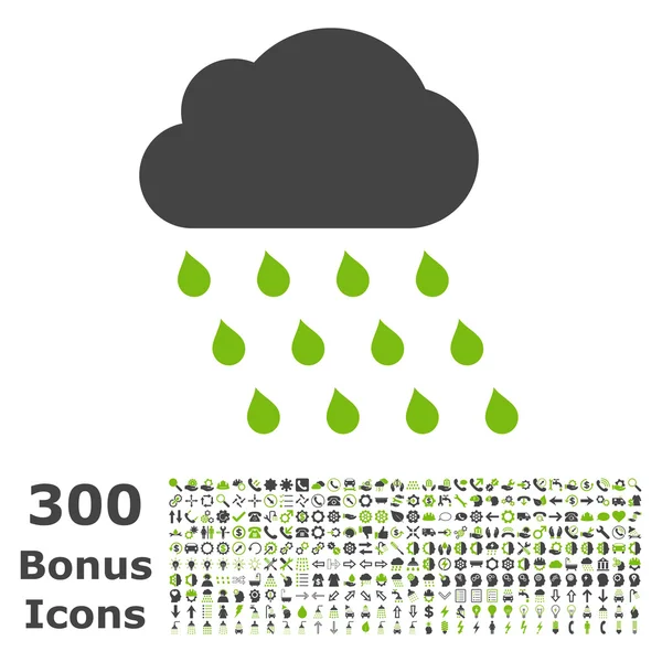 Rain Cloud Flat Vector Icon with Bonus — Stock Vector