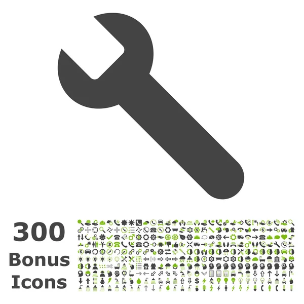 Klíč plochý vektorové ikony s bonusem — Stockový vektor