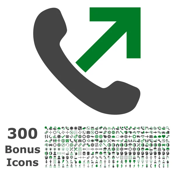 Outgoing Call Flat Vector Icon with Bonus — Stock Vector