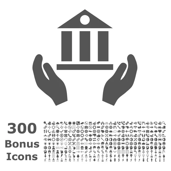 Bank Service Flat Vector Icon mit Bonus — Stockvektor