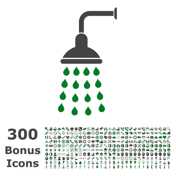 Shower Flat Vector Icon with Bonus — Stock Vector