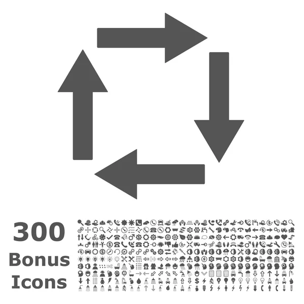 Flechas de circulación plana Vector icono con bono — Archivo Imágenes Vectoriales