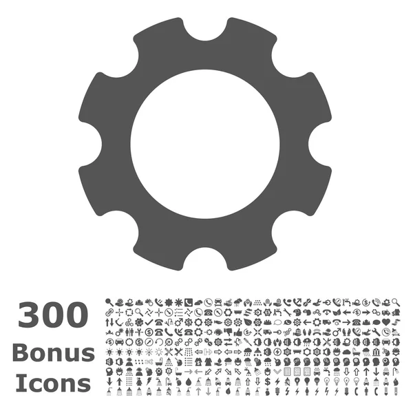 Gear Flat Vector Icon with Bonus — Stock Vector