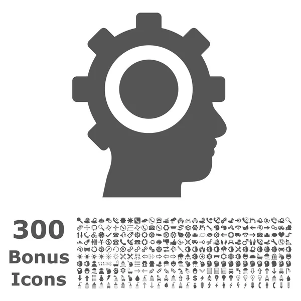 Kyborg Gear ploché vektorové ikony s bonusem — Stockový vektor