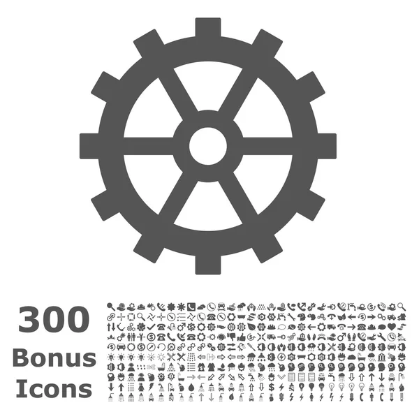 Gear Flat Vector Icon with Bonus — стоковый вектор