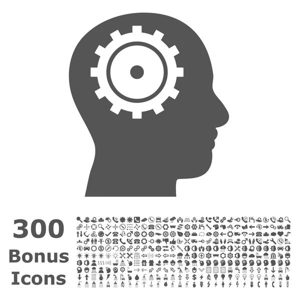 Intellect Flat Vector Icon with Bonus — стоковый вектор