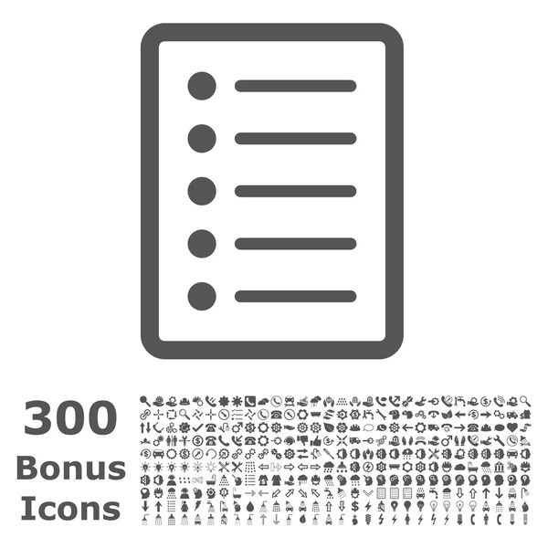 Listan sida platt vektor ikon med Bonus — Stock vektor