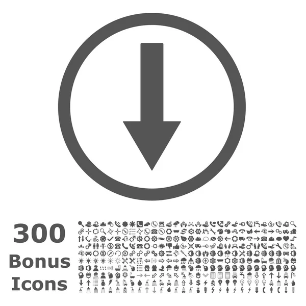 Vector plano de flecha redondeada abajo icono con bonificación — Archivo Imágenes Vectoriales