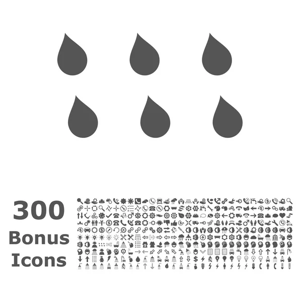 Drops Flat Vector Icon with Bonus — Stock Vector