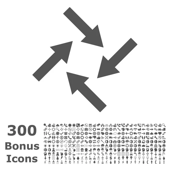 Flechas centrípetas plano Vector icono con bono — Archivo Imágenes Vectoriales