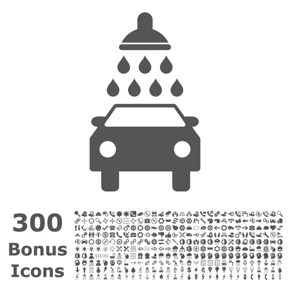 Biltvätt platt vektor ikon med Bonus — Stock vektor