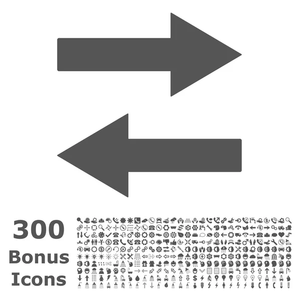 Horizontale Flip pijlen platte Vector Icon met Bonus — Stockvector