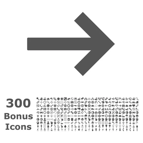 Pijl-rechts platte Vector Icon met Bonus — Stockvector