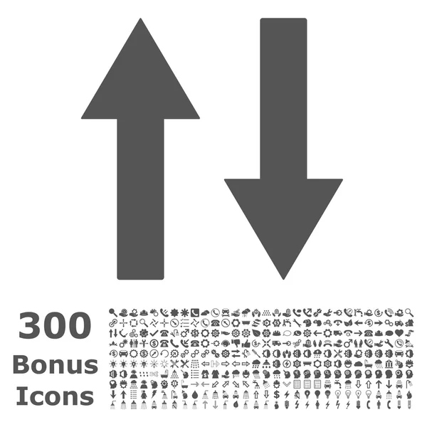 Svislé překlopení šipky ploché vektorové ikony s bonusem — Stockový vektor