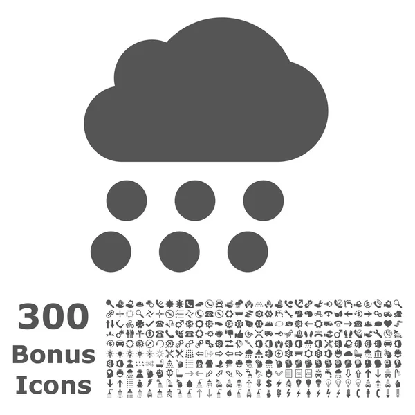 Дождевые облака Плоская векторная икона с бонусом — стоковый вектор