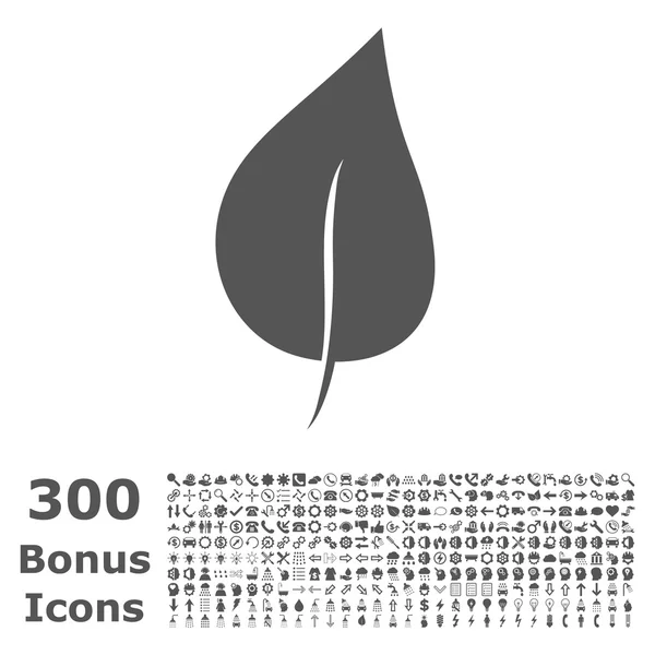 Plant Leaf Flat Vector Icon with Bonus — Stock Vector