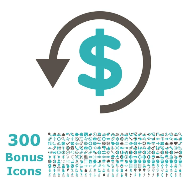 Chargeback Flat vektorové ikony s bonusem — Stockový vektor