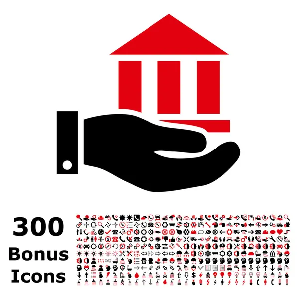 Bank Service Flat Vector Icon mit Bonus — Stockvektor