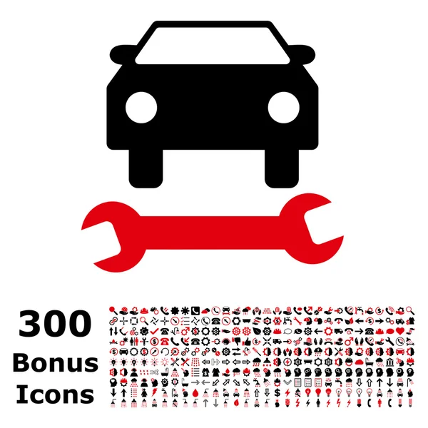 Vector plano de reparación de coche icono con bonificación — Archivo Imágenes Vectoriales