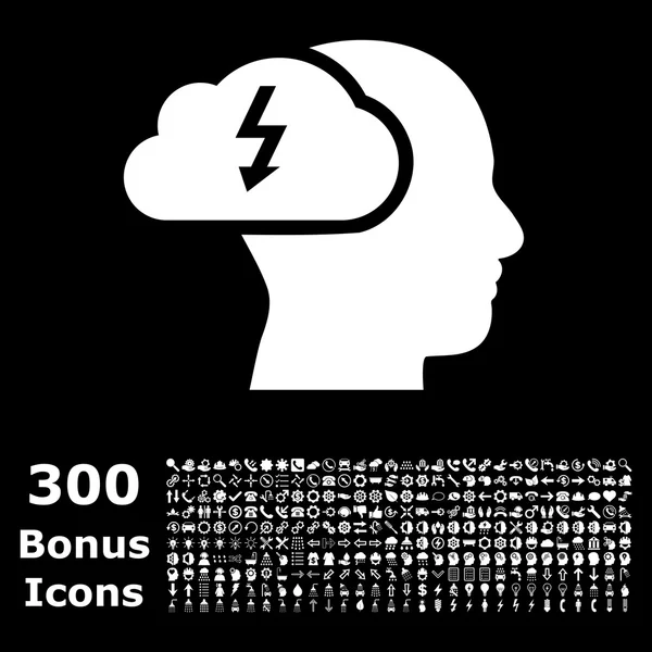 Brainstorming Flat Vector Icon mit Bonus — Stockvektor