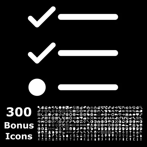 Lista de comprobación Icono de vector plano con bonificación — Archivo Imágenes Vectoriales