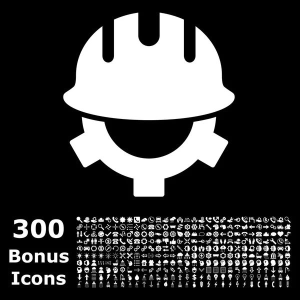 Ontwikkeling helm platte Vector Icon met Bonus — Stockvector