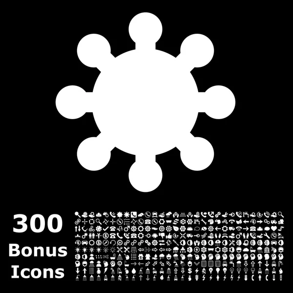 Gear Flat Vector Icon with Bonus — стоковый вектор