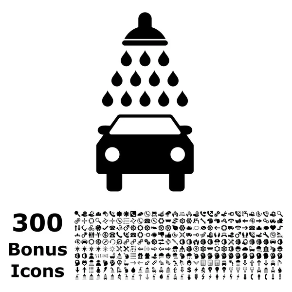 Autó zuhany lapos Vector Icon bónusz — Stock Vector