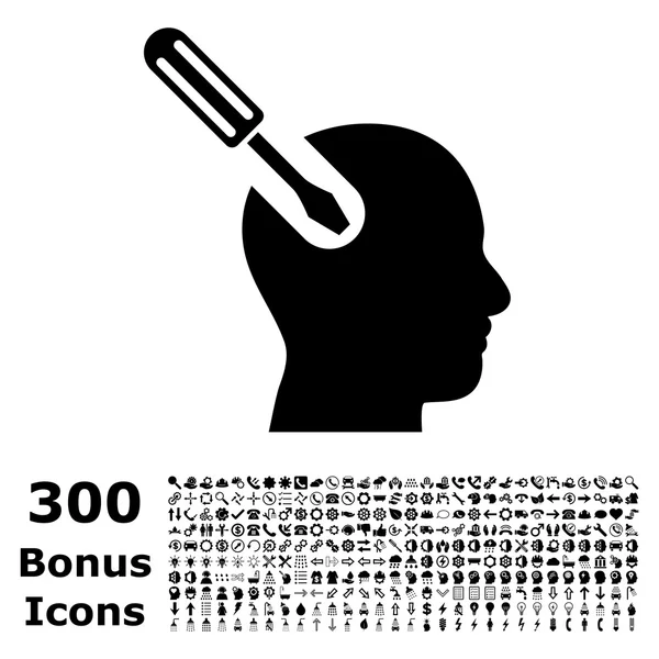Brain Tool Flat Vector Icon with Bonus — Stock Vector
