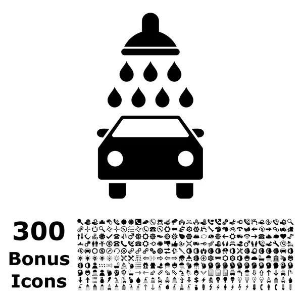 Bilen dusch platt vektor ikon med Bonus — Stock vektor