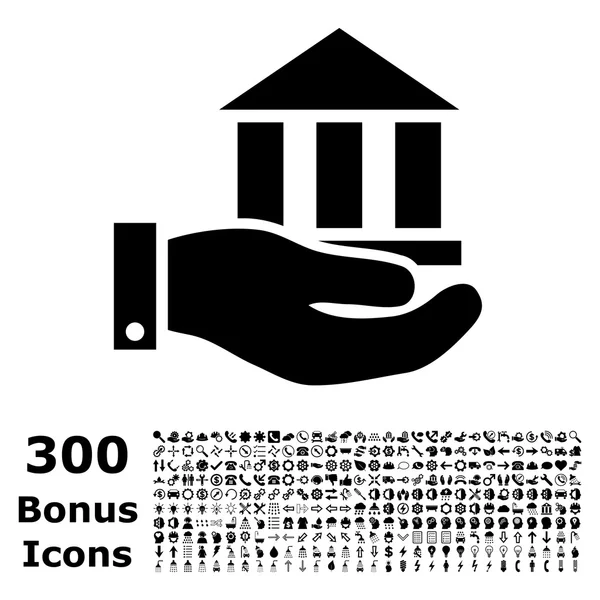 Bank Service Flat Vector Icon met Bonus — Stockvector