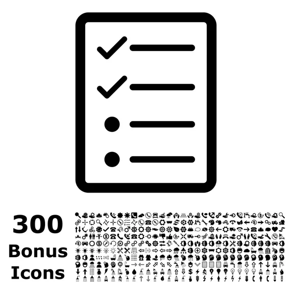 Controlelijst pagina platte Vector Icon met Bonus — Stockvector