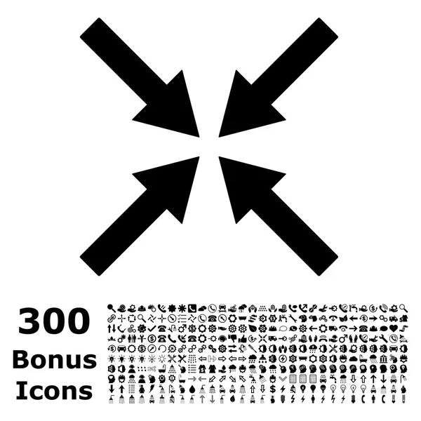 Icône vectorielle plate de flèches centrales avec le bonus — Image vectorielle