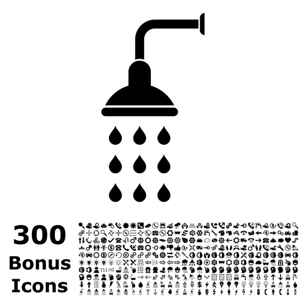 Shower Flat Vector Icon with Bonus — Stock Vector