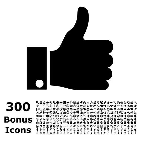 Duim omhoog platte Vector Icon met Bonus — Stockvector