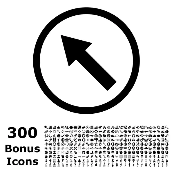 Nahoru-šipka zaoblený plochý Vektorové ikonu s bonusem — Stockový vektor