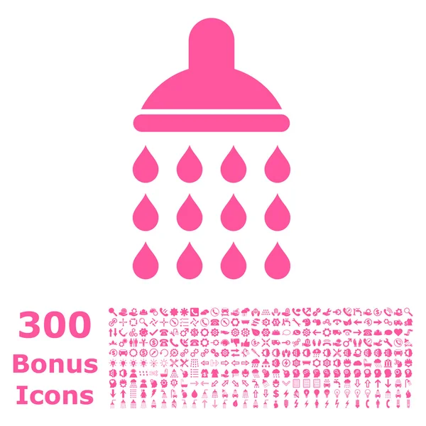 Shower Flat Vector Icon with Bonus — Stock Vector