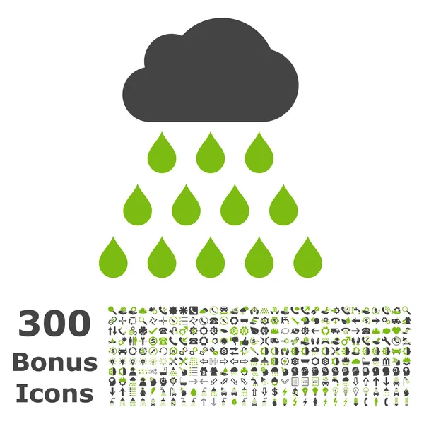 Rain Cloud Flat Glyph Icon with Bonus
