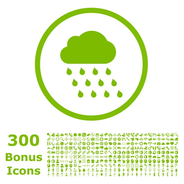 Rain Cloud Rounded Glyph Icon with Bonus