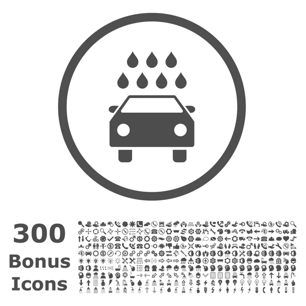 汽车淋浴圆形的矢量图标与奖金 — 图库矢量图片