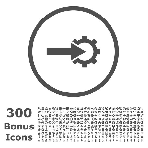 COG integráció lekerekített Vector Icon bónusz — Stock Vector