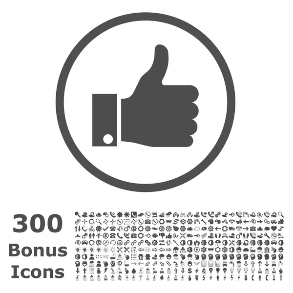 Thumb Up Rounded Vector Icon with Bonus — Stock Vector