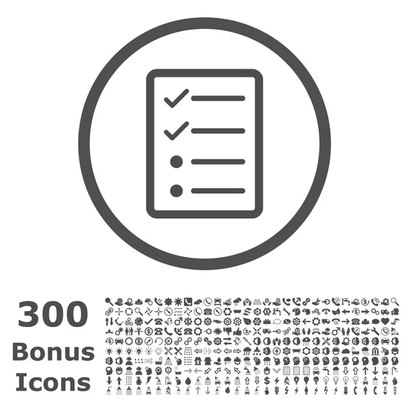 Controlelijst pagina afgerond Vector Icon met Bonus — Stockvector