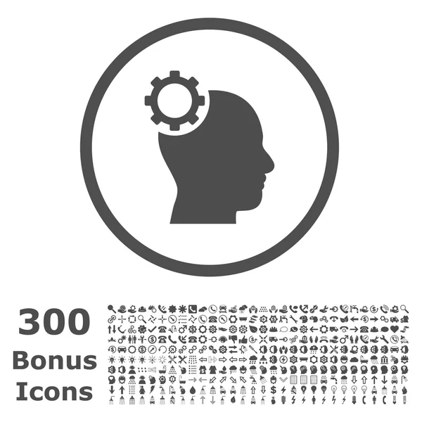 Icono vectorial redondeado de engranajes inteligentes con bonificación — Vector de stock