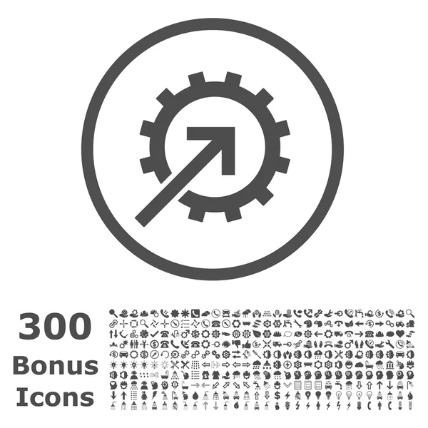 Integración de engranaje redondeado Vector icono con bono — Archivo Imágenes Vectoriales