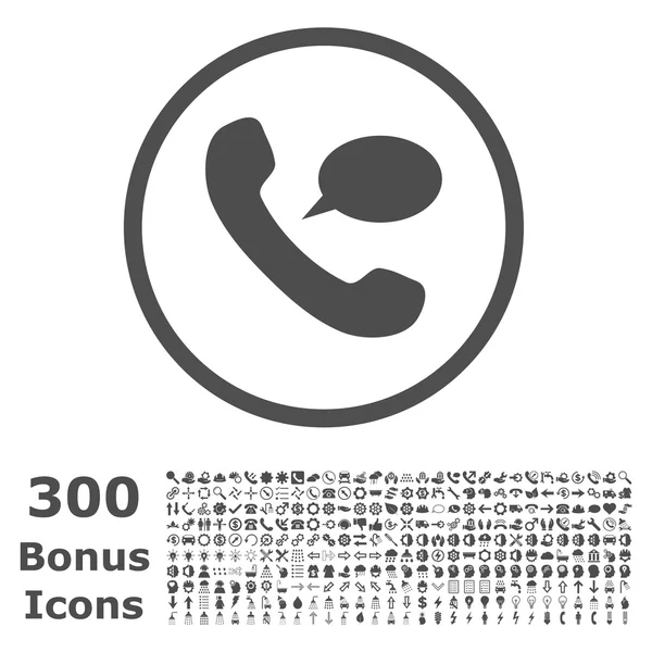 Phone Message Rounded Vector Icon with Bonus — Stock Vector
