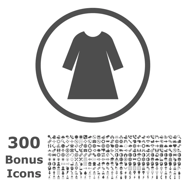 Woman Dress Rounded Vector Icon with Bonus — Stock vektor