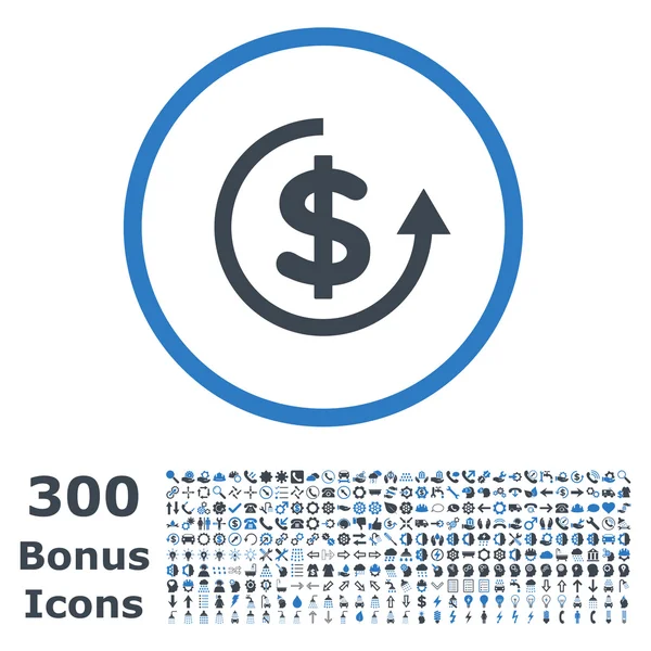 Terugbetaling van afgeronde Vector Icon met Bonus — Stockvector